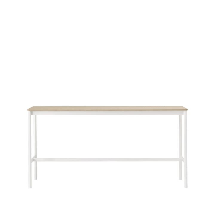 Table de bar Base High - oak, structure blanche, bord en contreplaqué, l50 L190 H95 - Muuto
