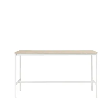 Table de bar Base High - oak, structure blanche, bord en contreplaqué, l85 L190 H105 - Muuto