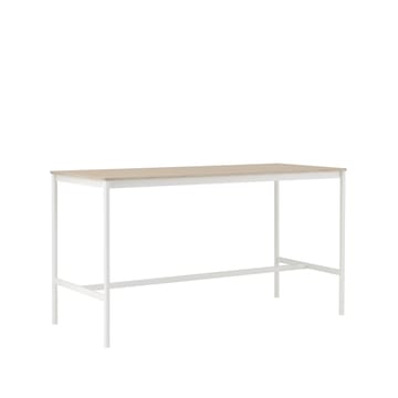 Table de bar Base High - oak, structure blanche, bord en contreplaqué, l85 L190 H105 - Muuto