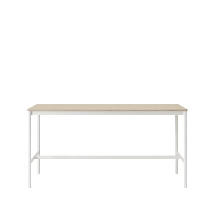 Table de bar Base High - oak, structure blanche, bord en contreplaqué, l85 L190 H95 - Muuto