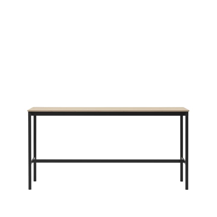 Table de bar Base High - oak, structure noire, bord en contreplaqué, l50 L190 H95 - Muuto