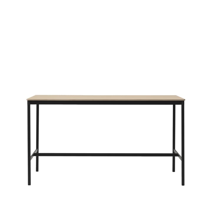 Table de bar Base High - oak, structure noire, bord en contreplaqué, l85 L190 H105 - Muuto