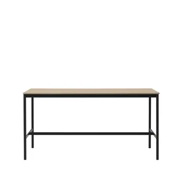Table de bar Base High - oak, structure noire, bord en contreplaqué, l85 L190 H95 - Muuto