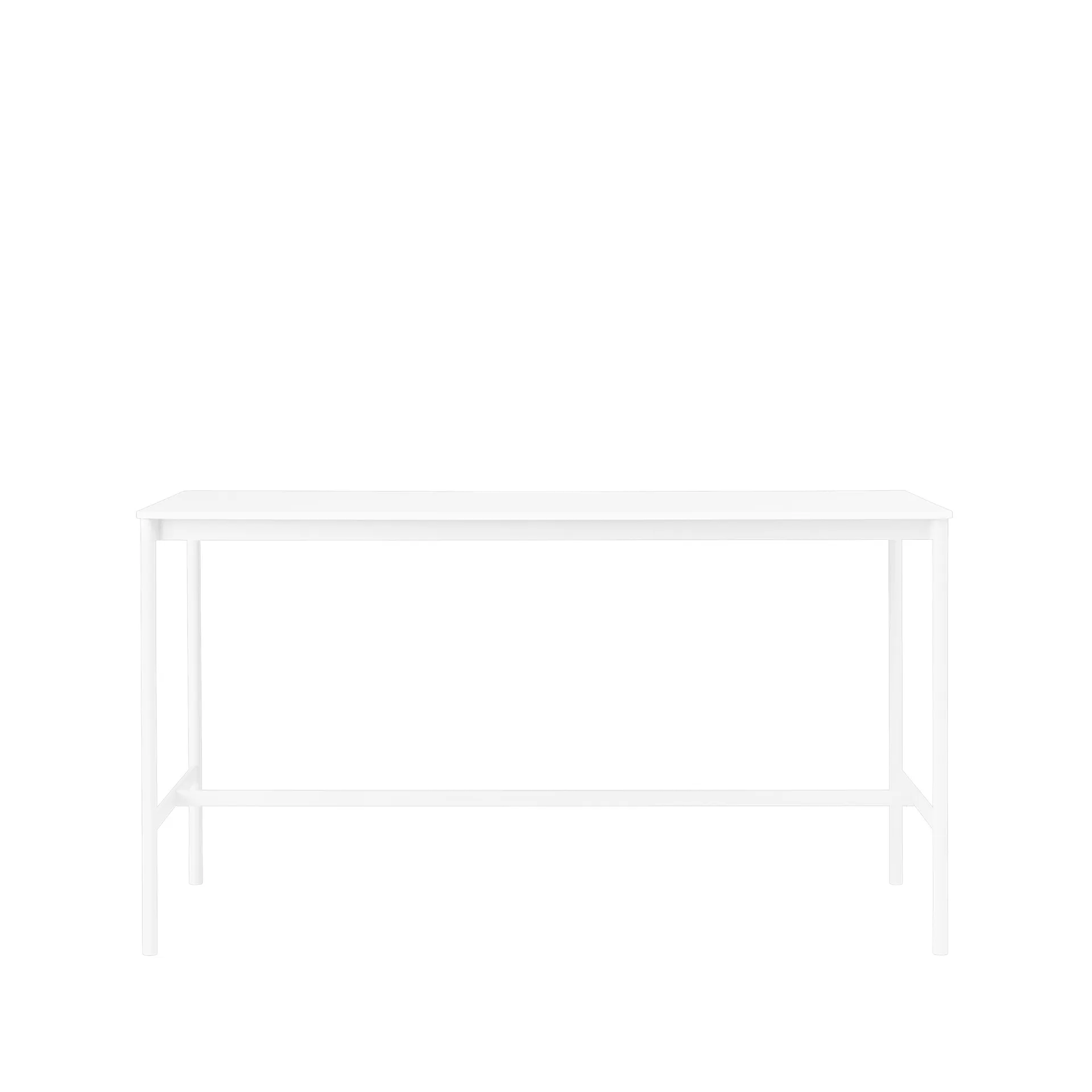 Table de bar Base High, white laminate, structure blanche, bord en ABS, l85 L190 H105 Muuto