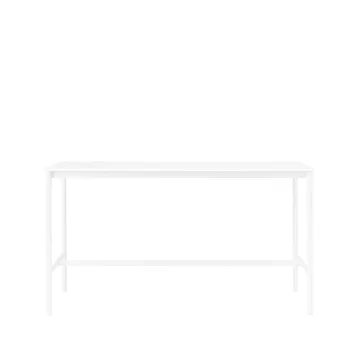 Table de bar Base High - white laminate, structure blanche, bord en ABS, l85 L190 H105 - Muuto