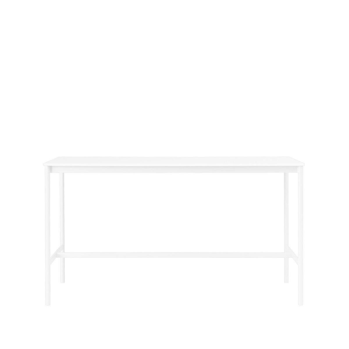 Muuto Table de bar Base High white laminate, structure blanche, bord en ABS, l85 L190 H105