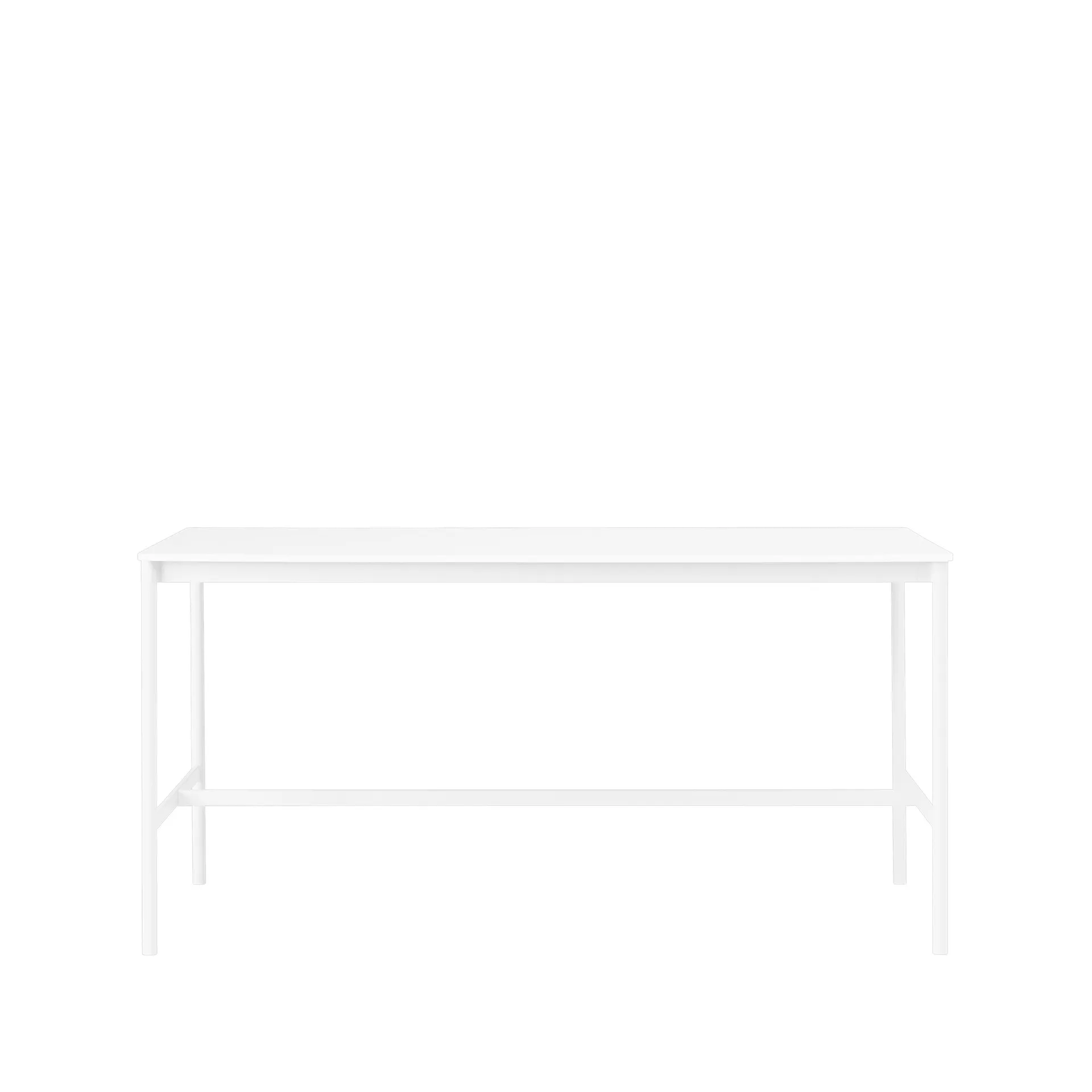 Table de bar Base High, white laminate, structure blanche, bord en ABS, l85 L190 H95 Muuto