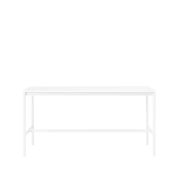 Table de bar Base High - white laminate, structure blanche, bord en ABS, l85 L190 H95 - Muuto