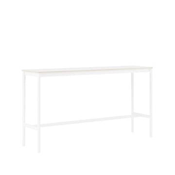 Table de bar Base High - white laminate, structure blanche, bord en contreplaqué, l50 L190 H105 - Muuto
