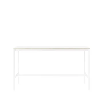 Table de bar Base High - white laminate, structure blanche, bord en contreplaqué, l85 L190 H105 - Muuto
