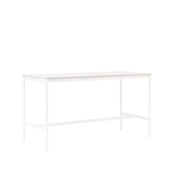 Table de bar Base High - white laminate, structure blanche, bord en contreplaqué, l85 L190 H105 - Muuto