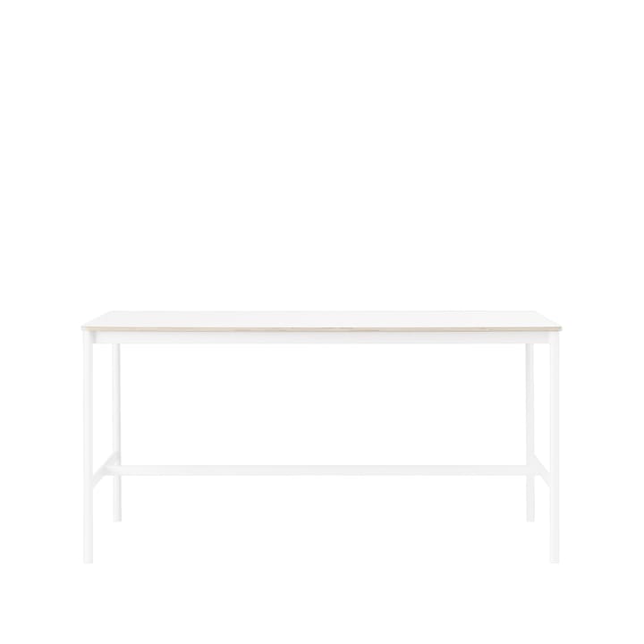 Table de bar Base High - white laminate, structure blanche, bord en contreplaqué, l85 L190 H95 - Muuto