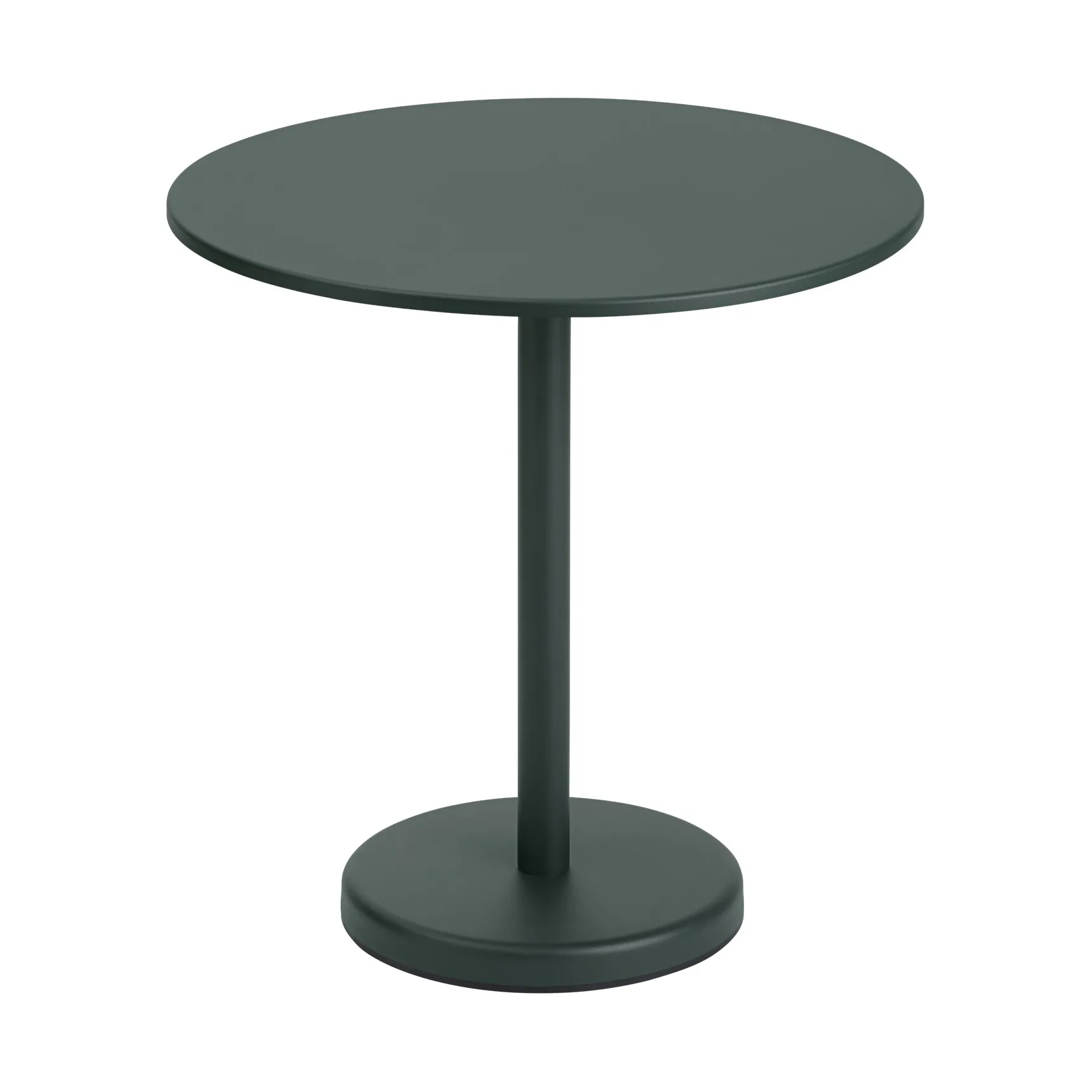 Table en acier Linear Ø70 cm, Dark green Muuto