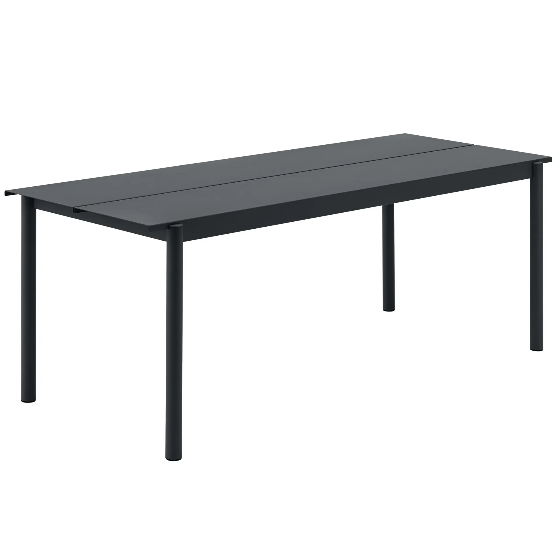 Table en acier Linear steel table 200 cm, Black Muuto