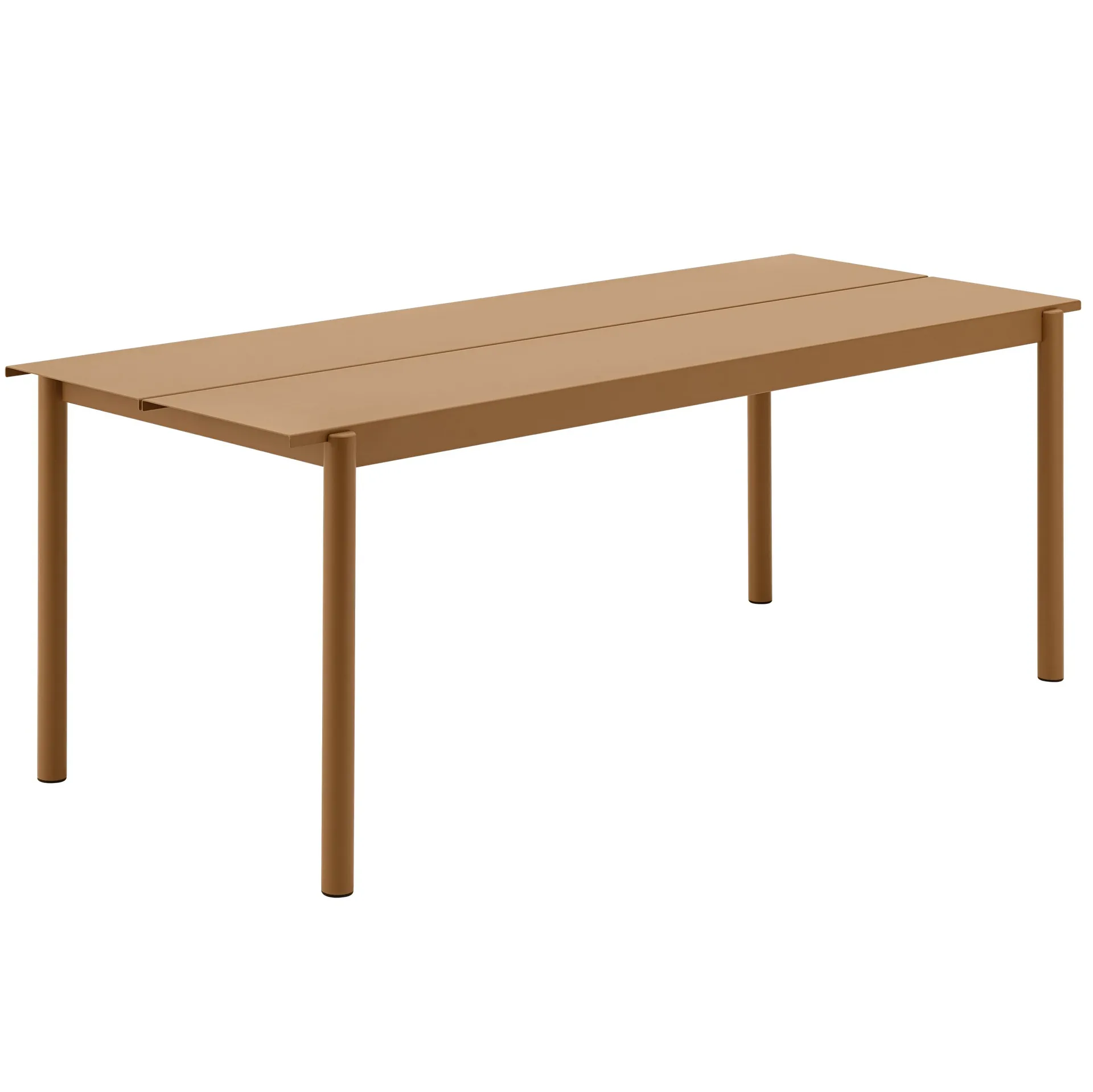 Table en acier Linear steel table 200 cm, Burnt orange Muuto