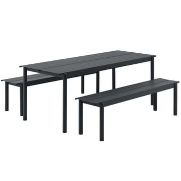 Table en acier Linear steel table 200 cm - Noir - Muuto