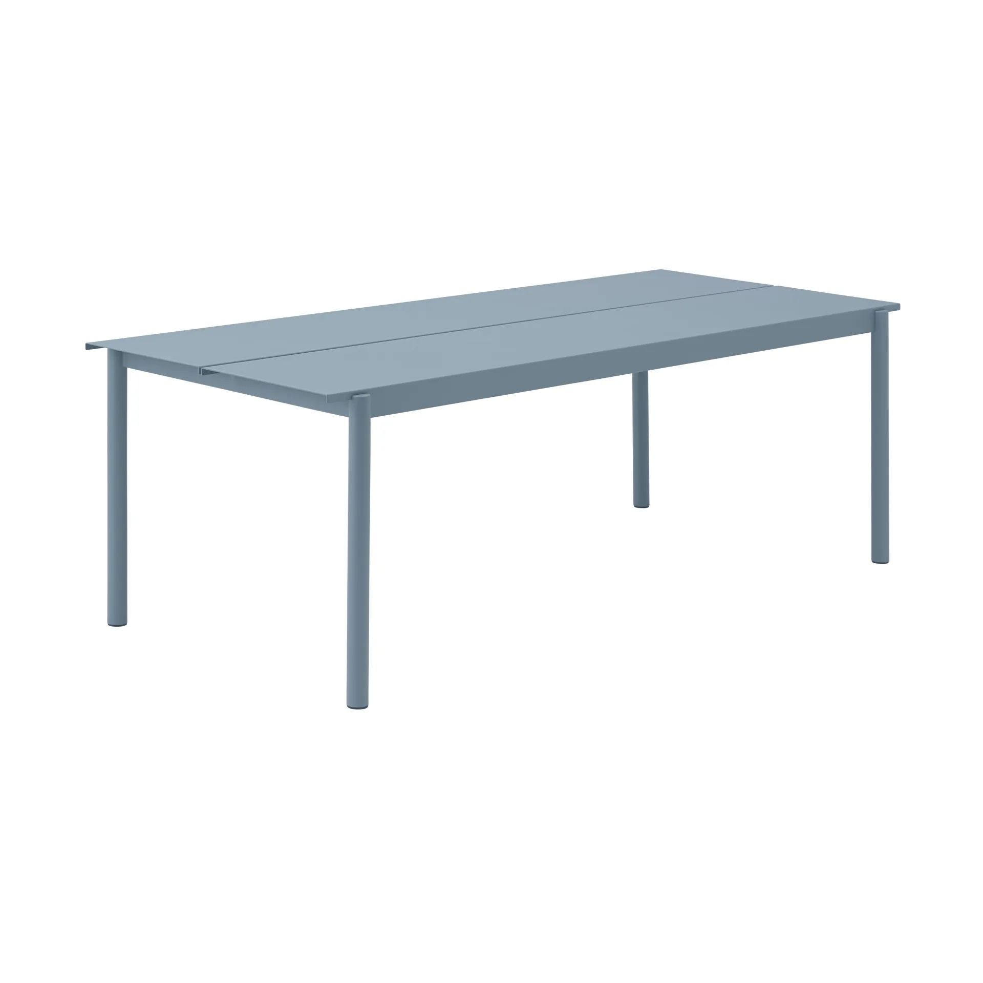 Table en acier Linear steel table 200 cm, Pale blue Muuto
