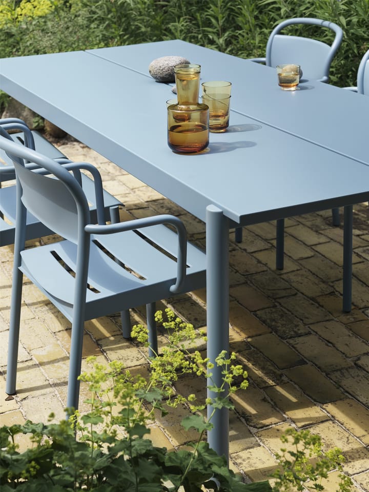 Table en acier Linear steel table 200 cm - Pale blue - Muuto