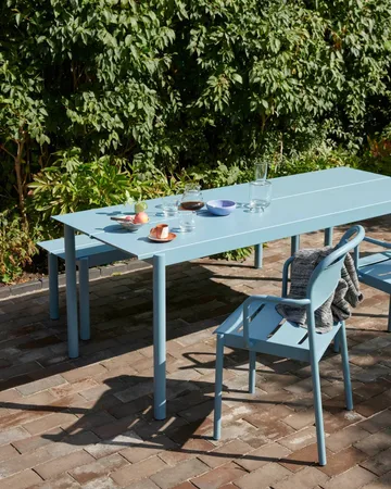 Table en acier Linear steel table 200 cm - Pale blue - Muuto
