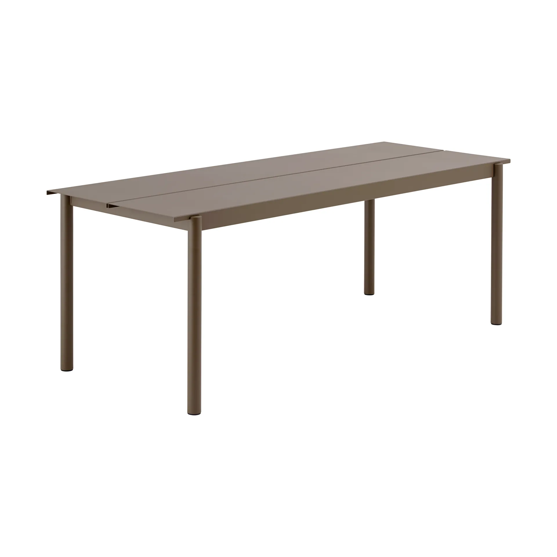 Table en acier Linear steel table 200 cm, Taupe Muuto
