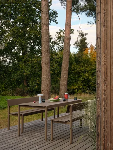 Table en acier Linear steel table 200 cm - Taupe - Muuto