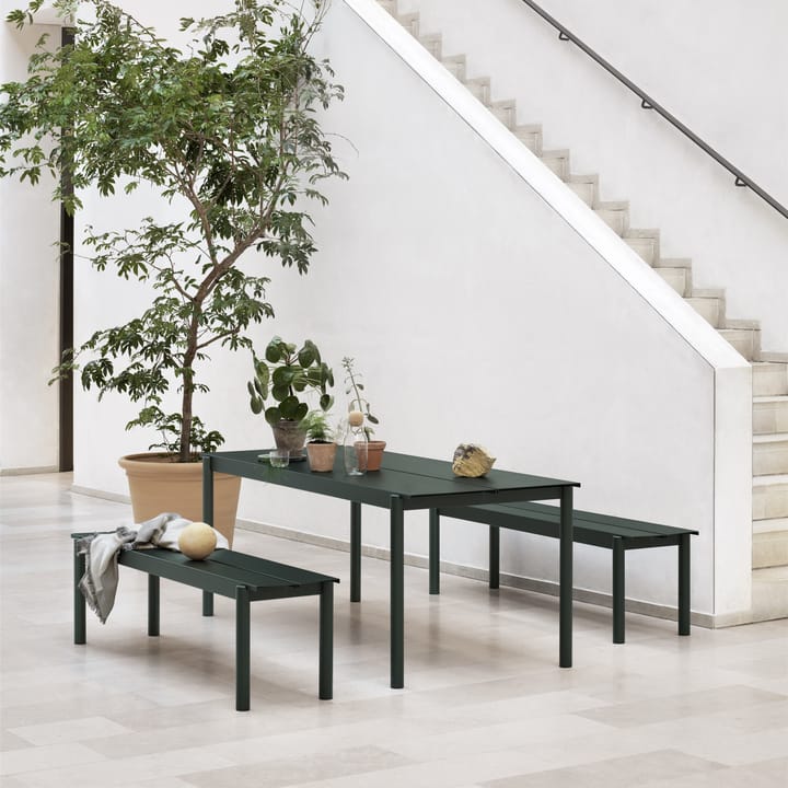 Table en acier Linear steel table 200 cm - Vert foncé - Muuto