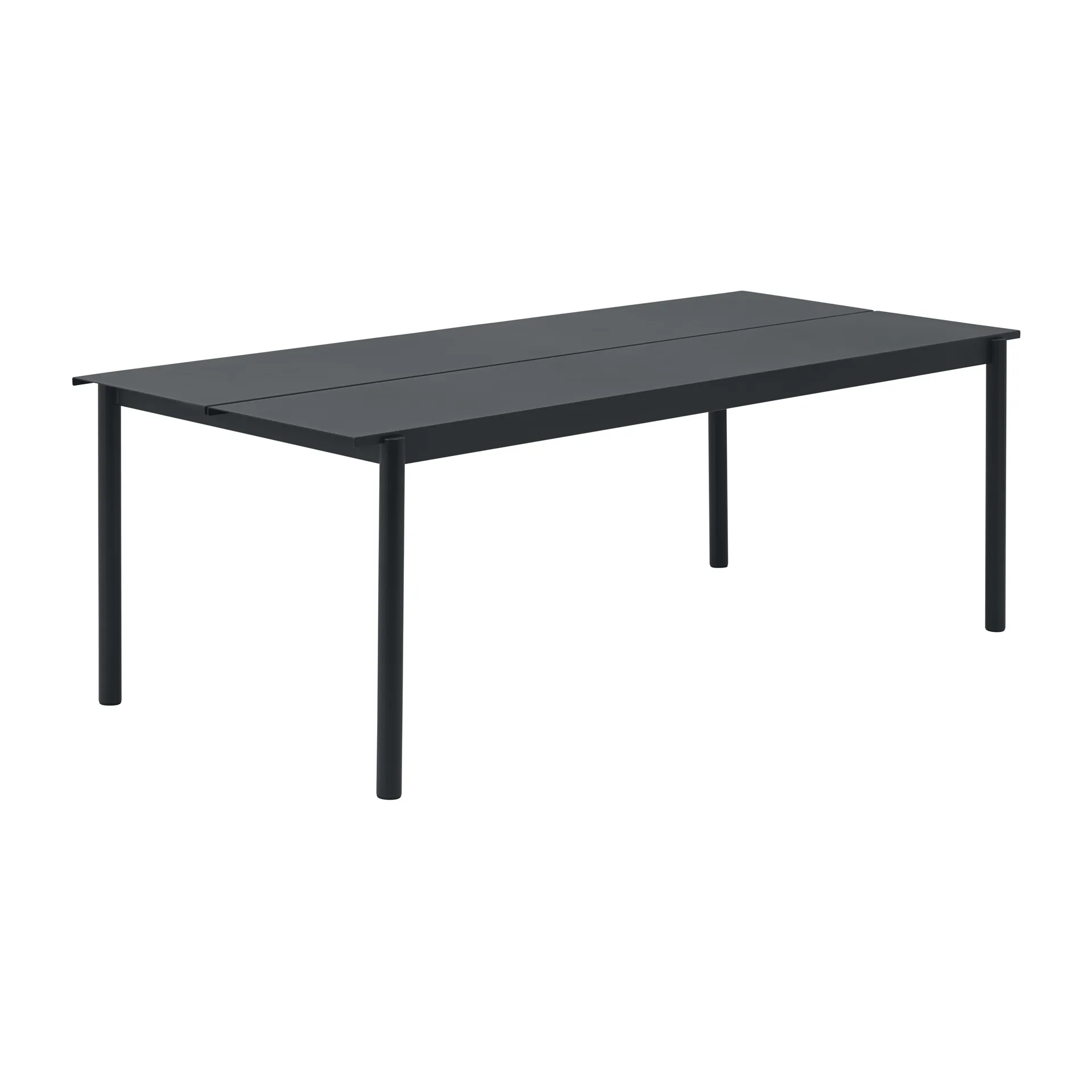 Table Linear steel table 220x90 cm, Black (RAL 7021) Muuto