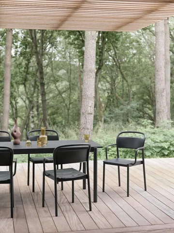 Table Linear steel table 220x90 cm - Black (RAL 7021) - Muuto