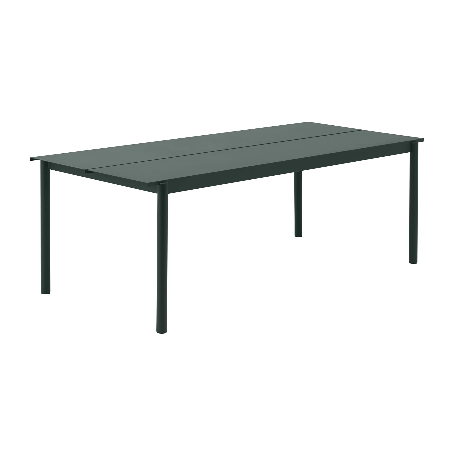 Table Linear steel table 220x90 cm, Dark green (RAL 6012) Muuto