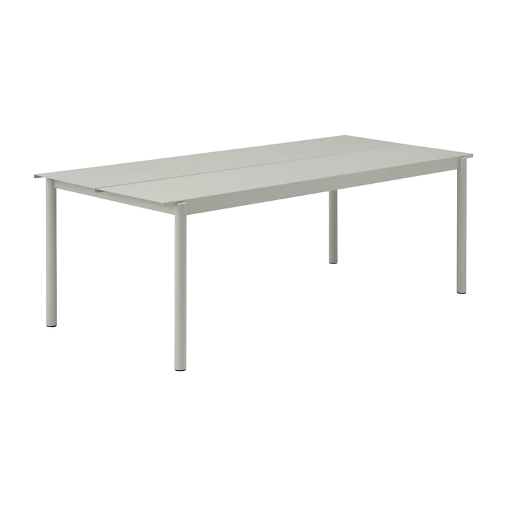 Table Linear steel table 220x90 cm - Grey (RAL 7044) - Muuto