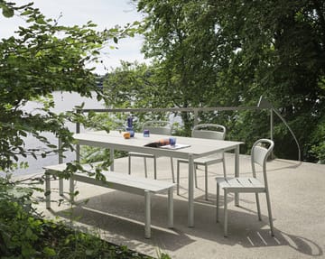 Table Linear steel table 220x90 cm - Grey (RAL 7044) - Muuto