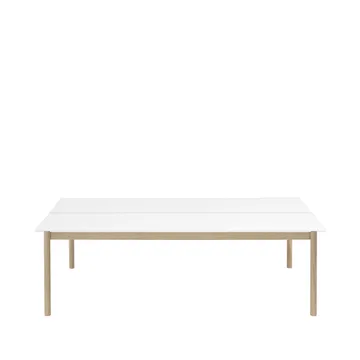 Table Linear System 142x240 cm - White laminate-White ABS-Oak - Muuto