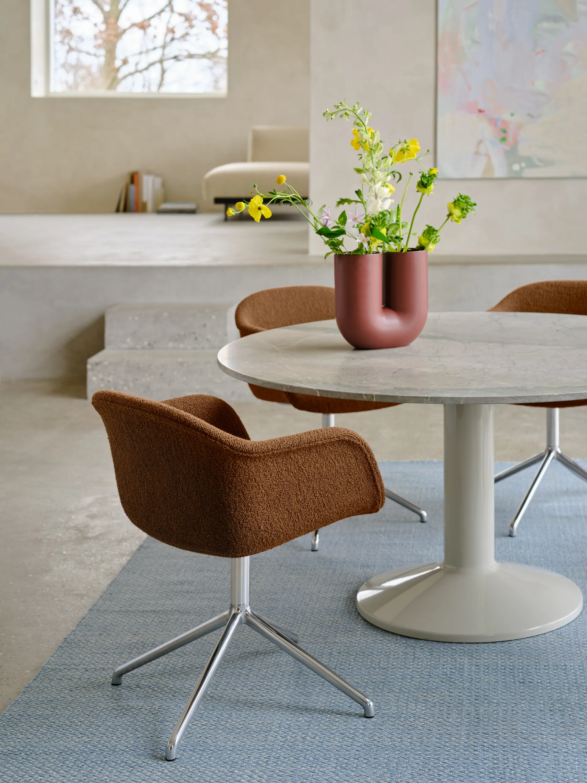 Table Midst Ø140 cm, Grey marble-grey Muuto
