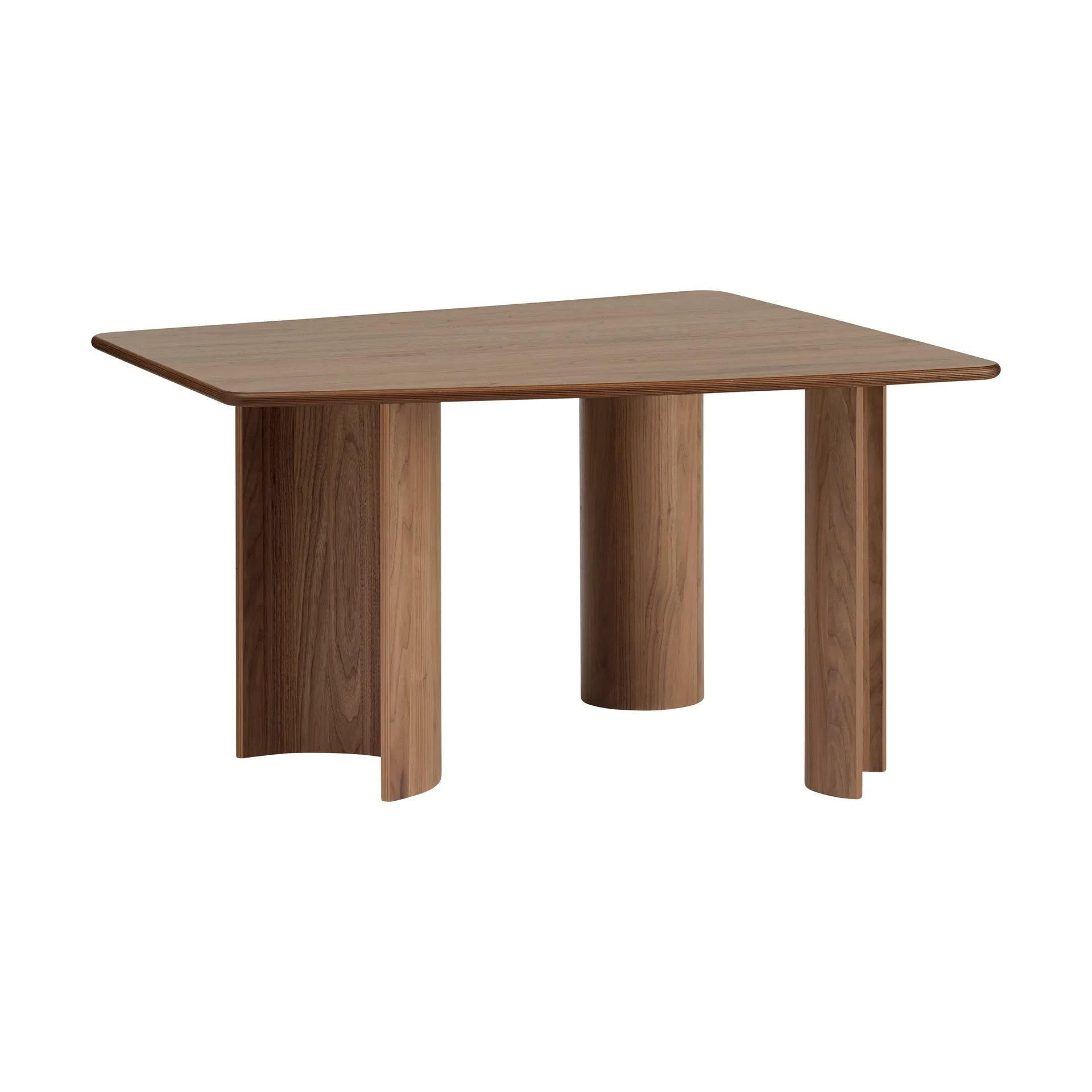 Table Re-norm, Placage noyer laqué, 130x120 cm Muuto
