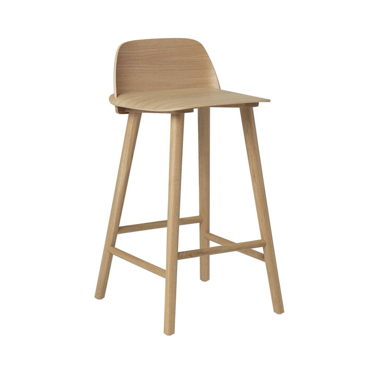 Muuto Tabouret de bar 65 cm Nerd chêne | Design Scandinave | Tabourets de bar | Marron