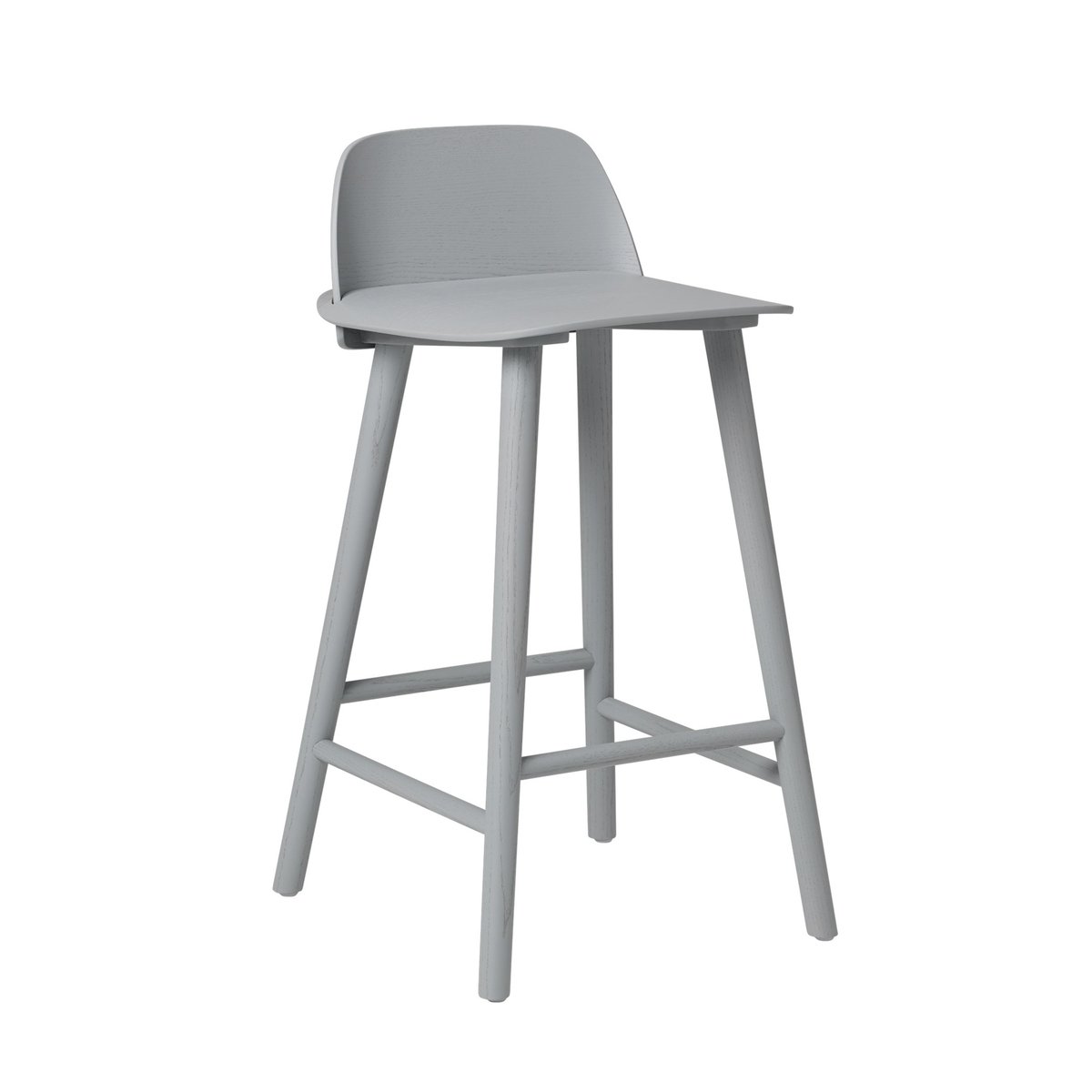 Muuto Tabouret de bar 65 cm Nerd Grey | Design Scandinave | Tabourets de bar | Gris