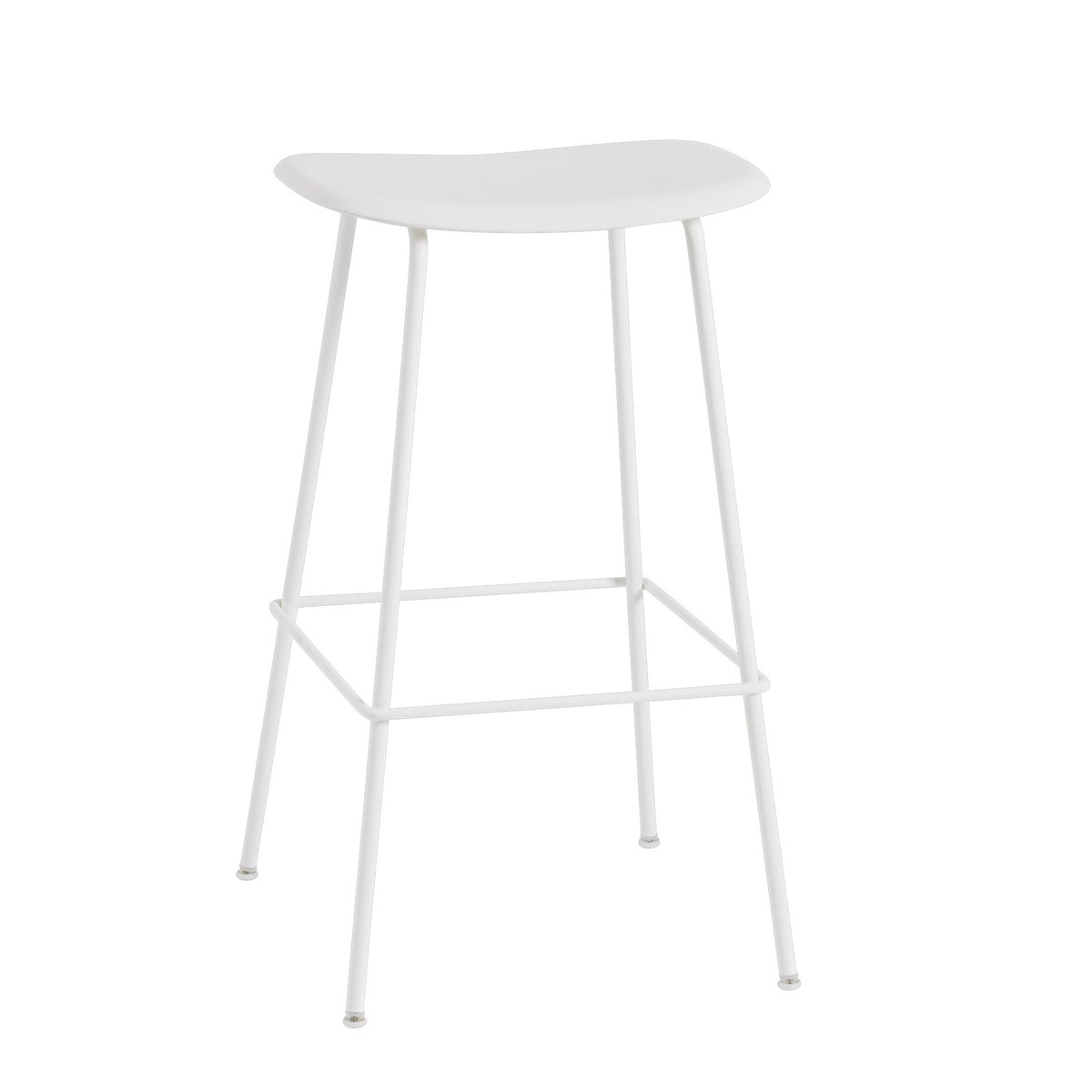Muuto Tabouret de bar 75 cm Fiber Tube blanc | Design Scandinave | Tabourets de bar | Blanc