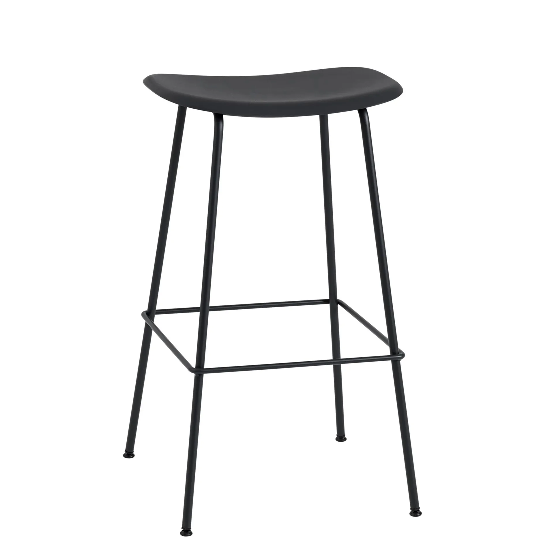 Tabouret de bar 75 cm Fiber Tube, noir Muuto