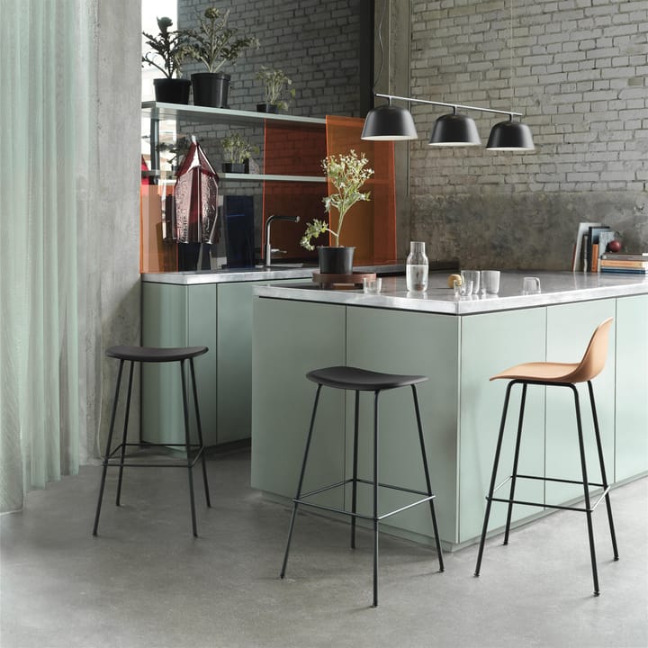 Tabouret de bar 75 cm Fiber Tube, noir Muuto