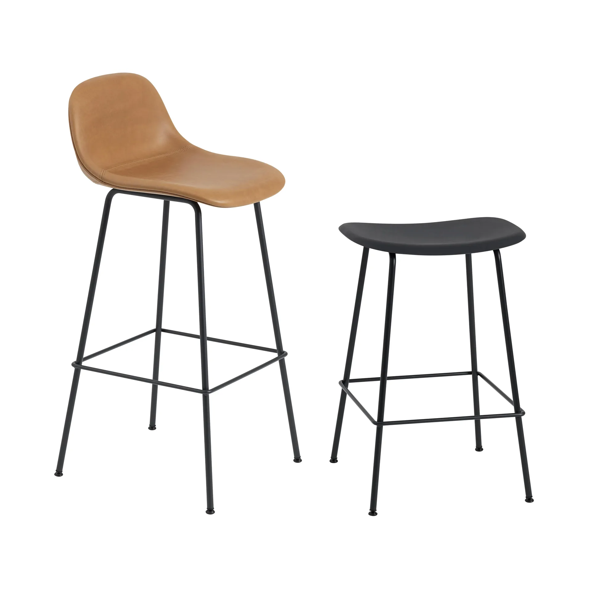Tabouret de bar Fiber Tube 65 cm, noir Muuto