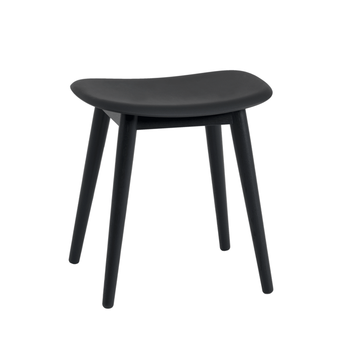 Tabouret Fiber - black, pieds en bois - Muuto