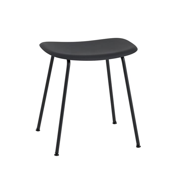 Tabouret Fiber - black, structure en acier noir - Muuto