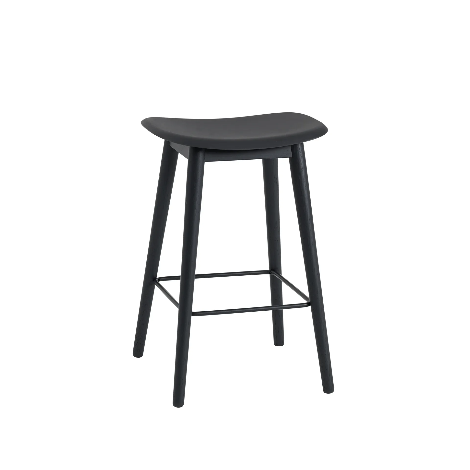 Tabouret Fiber counter 65 cm, black, pieds noirs Muuto