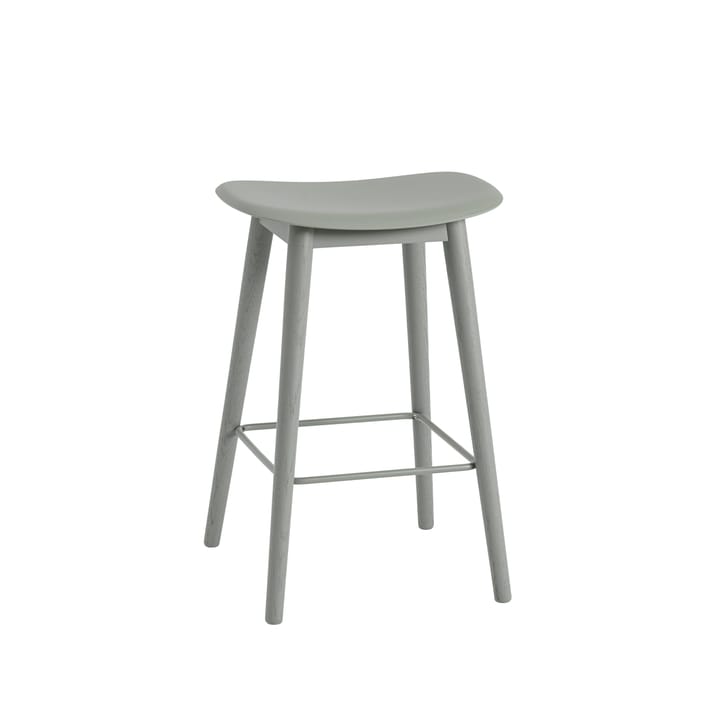 Tabouret Fiber counter 65 cm - dusty green, pieds verts - Muuto