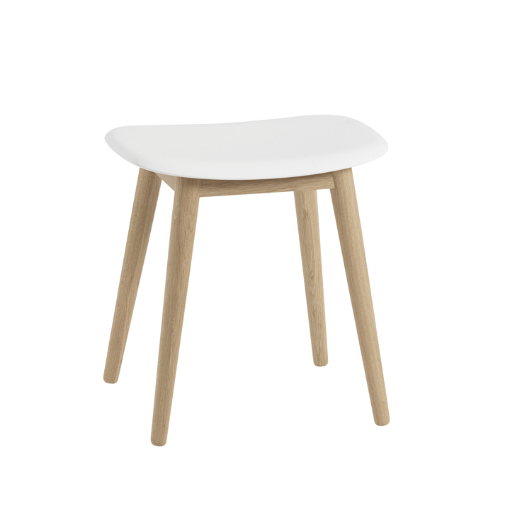 Tabouret Fiber - natural white, pieds en bois - Muuto