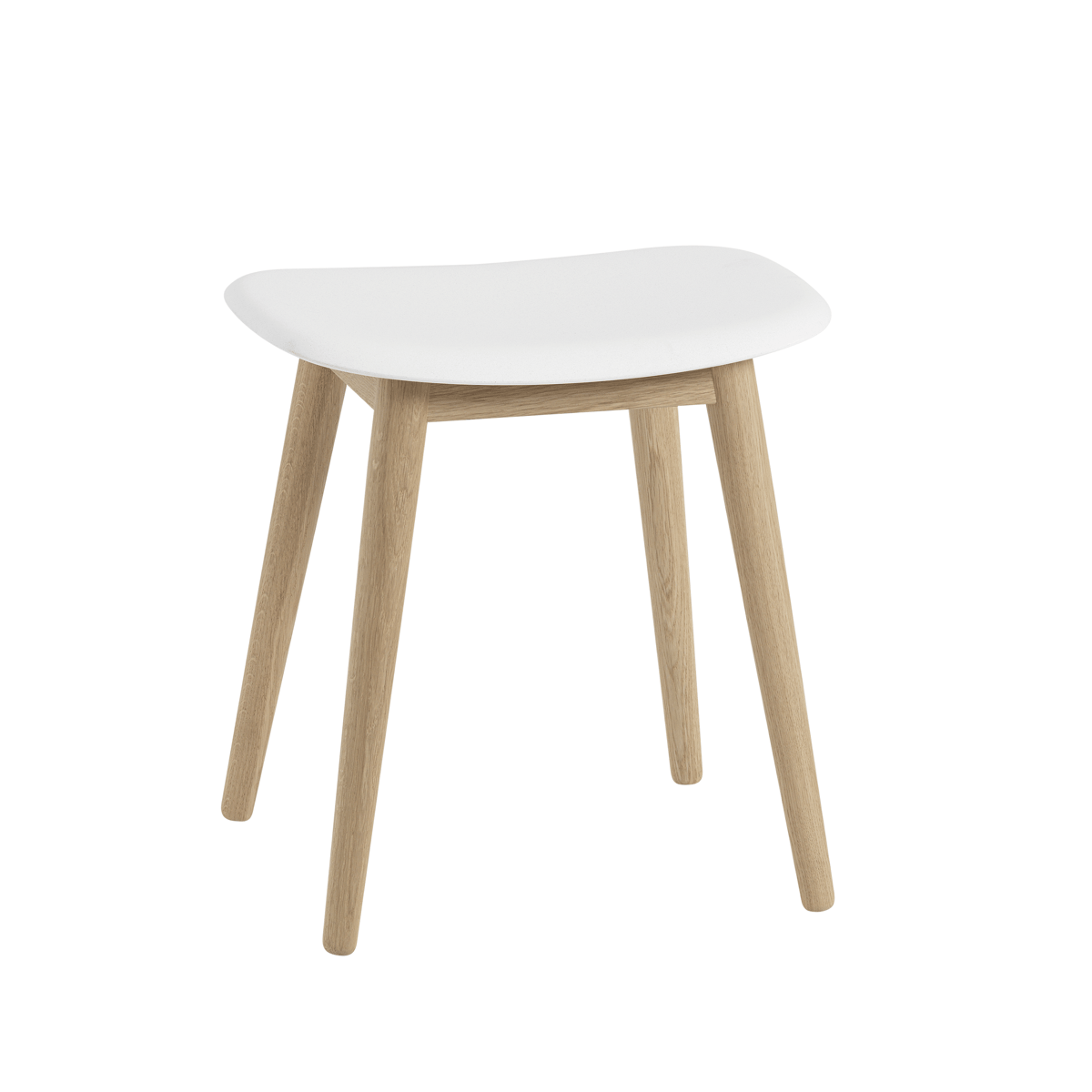Muuto Tabouret Fiber natural white, pieds en bois