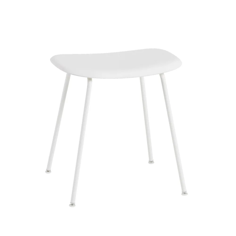 Tabouret Fiber, white, structure en acier blanc Muuto