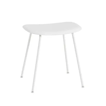 Tabouret Fiber - white, structure en acier blanc - Muuto