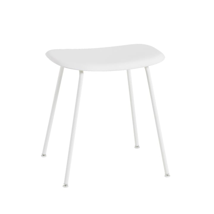 Tabouret Fiber - white, structure en acier blanc - Muuto