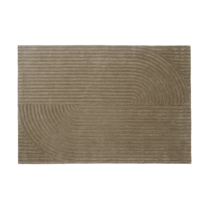 Tapis en laine Relevo Rug Quattro - Taupe, 170x240 cm - Muuto